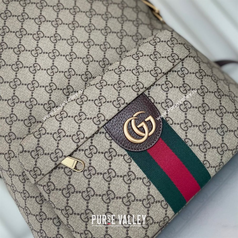 Gucci Ophidia GG Canvas medium backpack bag Beige/Brown 2025 ‎834466 (DLH-250630069)