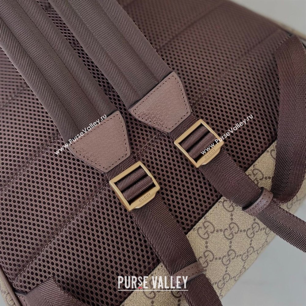 Gucci Ophidia GG Canvas medium backpack bag Beige/Brown 2025 ‎834466 (DLH-250630069)