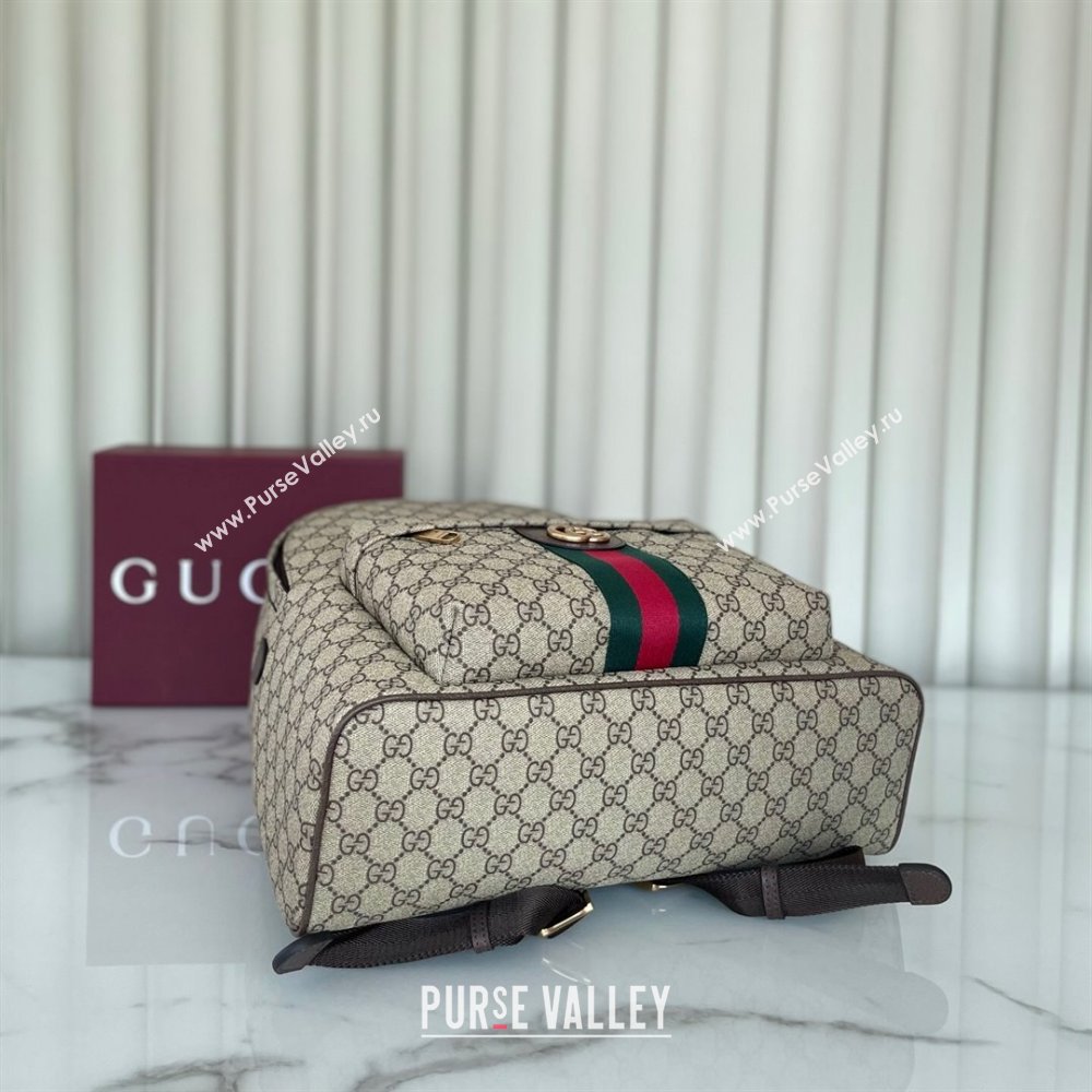 Gucci Ophidia GG Canvas medium backpack bag Beige/Brown 2025 ‎834466 (DLH-250630069)