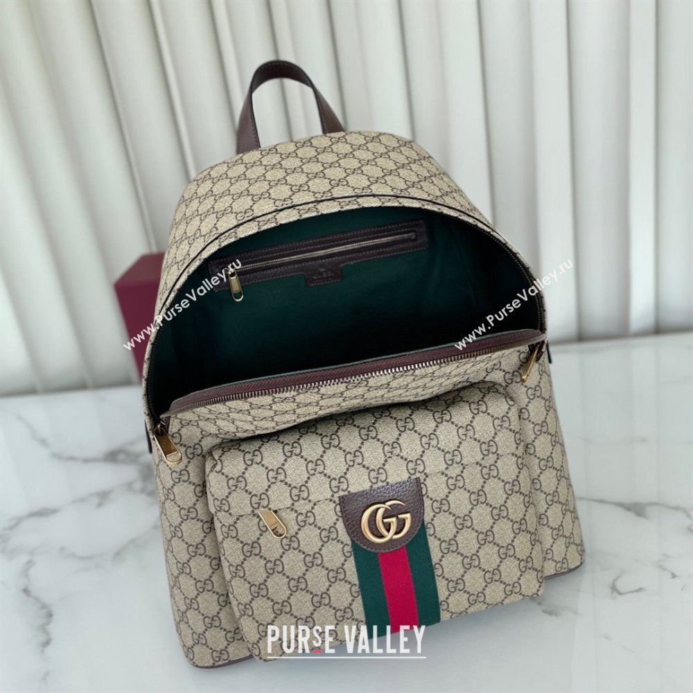 Gucci Ophidia GG Canvas medium backpack bag Beige/Brown 2025 ‎834466 (DLH-250630069)