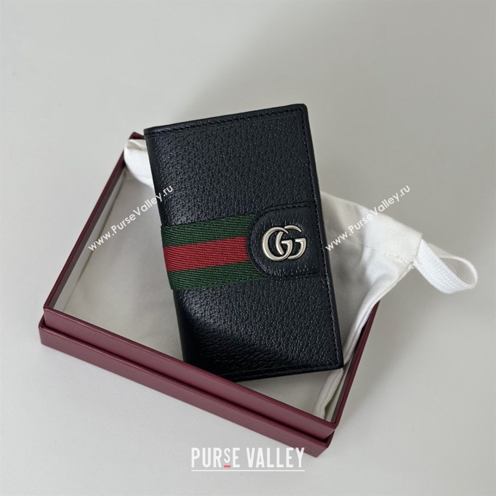 Gucci Long Card Case in Black Leather 2026 834691 (DLH-260128101)