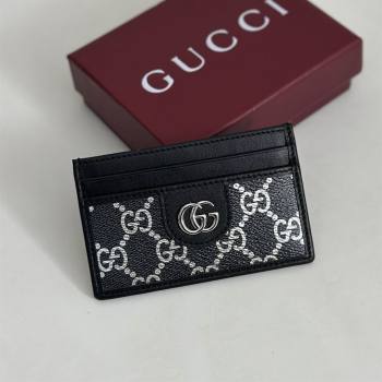 Gucci Card Case in GG Fabric Black/Silver 2026 834795 (DLH-260128091)