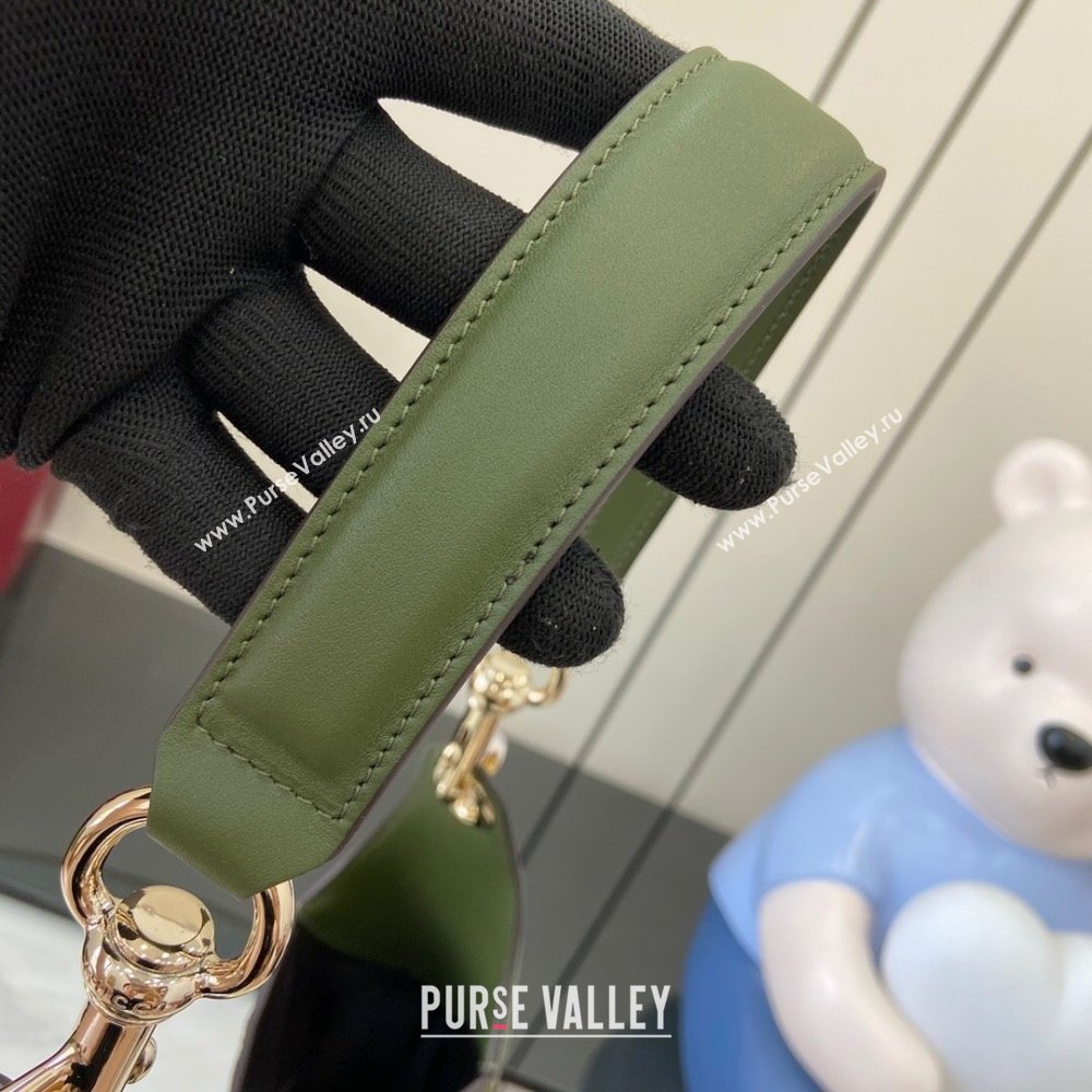 Gucci B medium shoulder bag in Micro GG Suede Dark Green 2025 834981 (XLU-250701009)