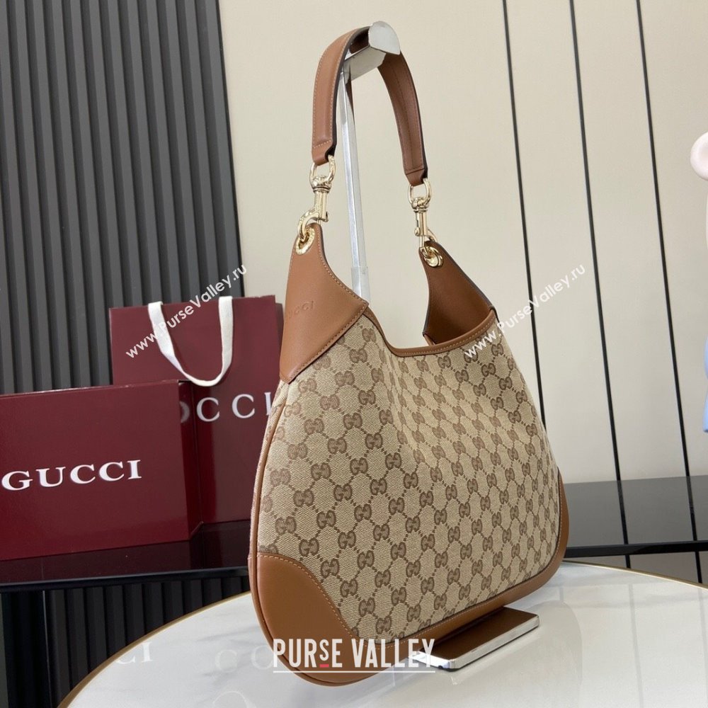 Gucci B medium shoulder bag in GG Canvas Brown 2025 834981 (XLU-250701007)