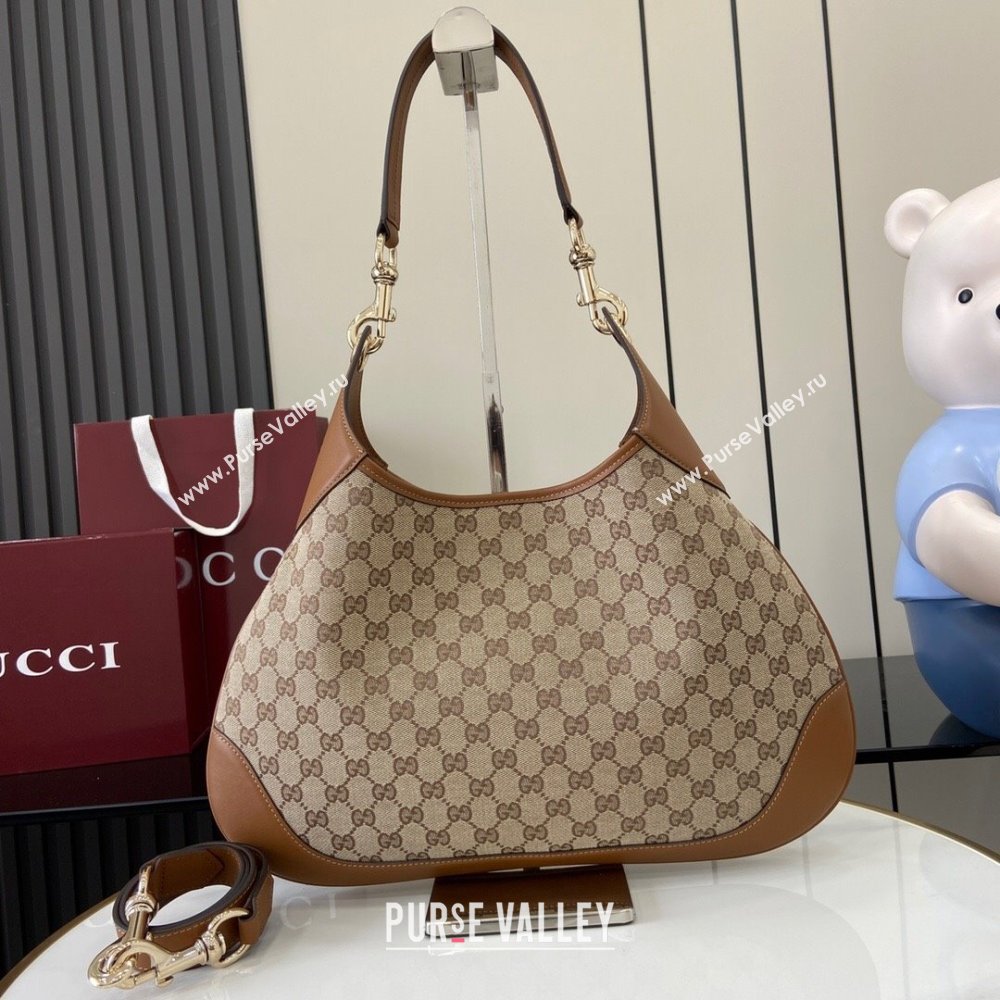 Gucci B medium shoulder bag in GG Canvas Brown 2025 834981 (XLU-250701007)
