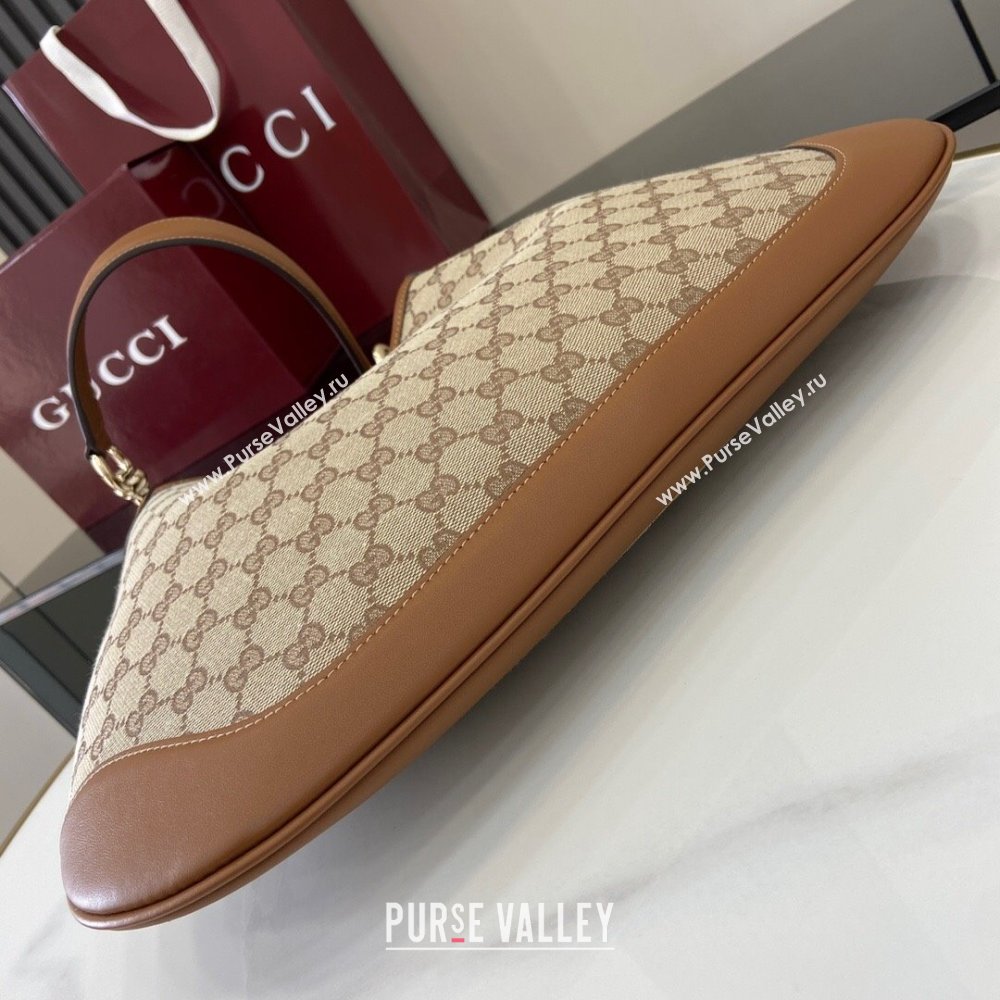 Gucci B medium shoulder bag in GG Canvas Brown 2025 834981 (XLU-250701007)