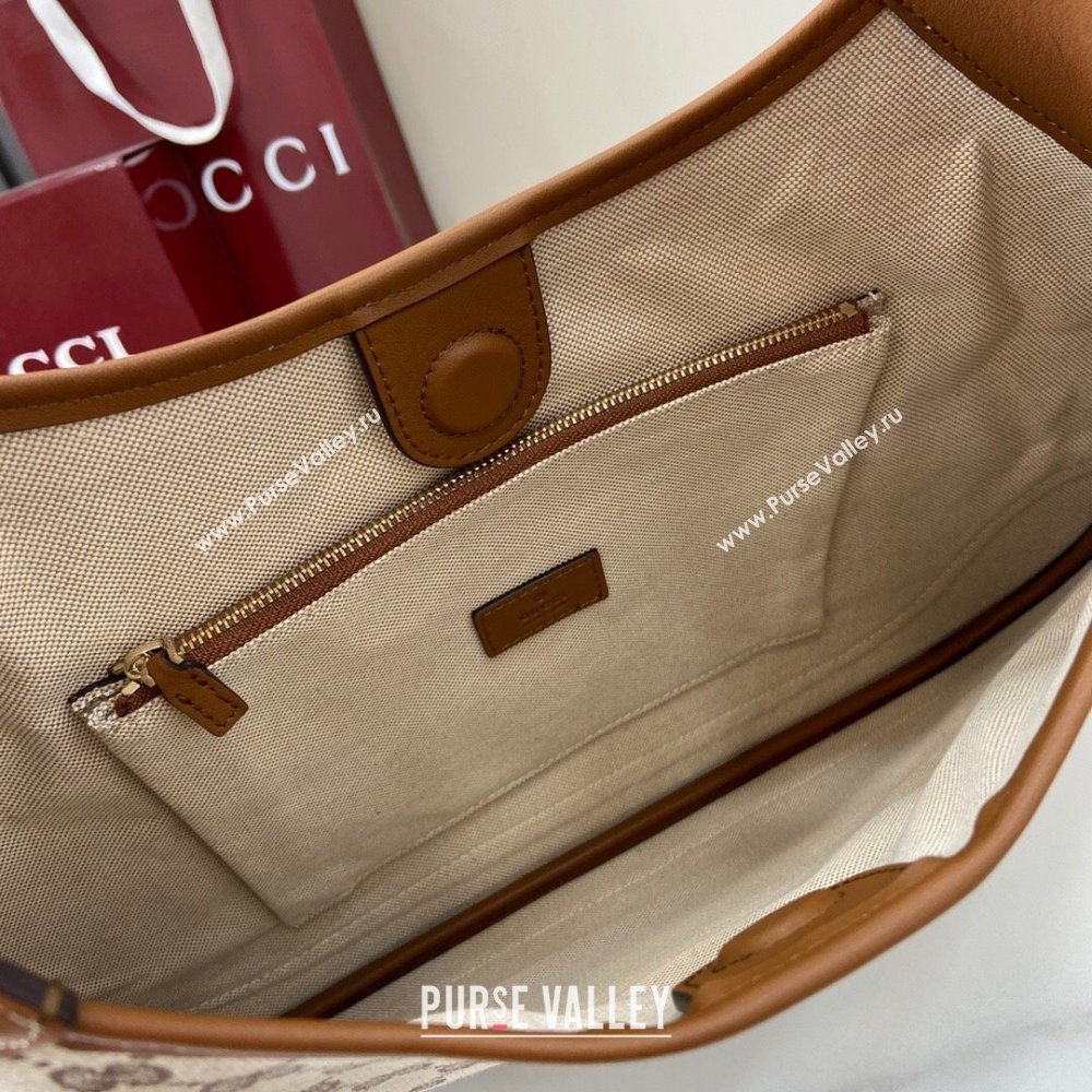 Gucci B medium shoulder bag in GG Canvas Brown 2025 834981 (XLU-250701007)