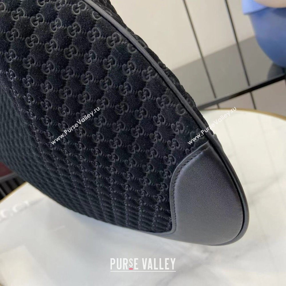 Gucci B medium shoulder bag in Micro GG Suede Black 2025 834981 (XLU-250701008)