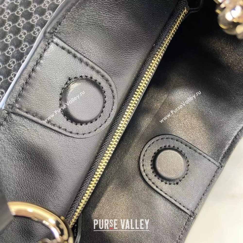 Gucci B medium shoulder bag in Micro GG Suede Black 2025 834981 (XLU-250701008)