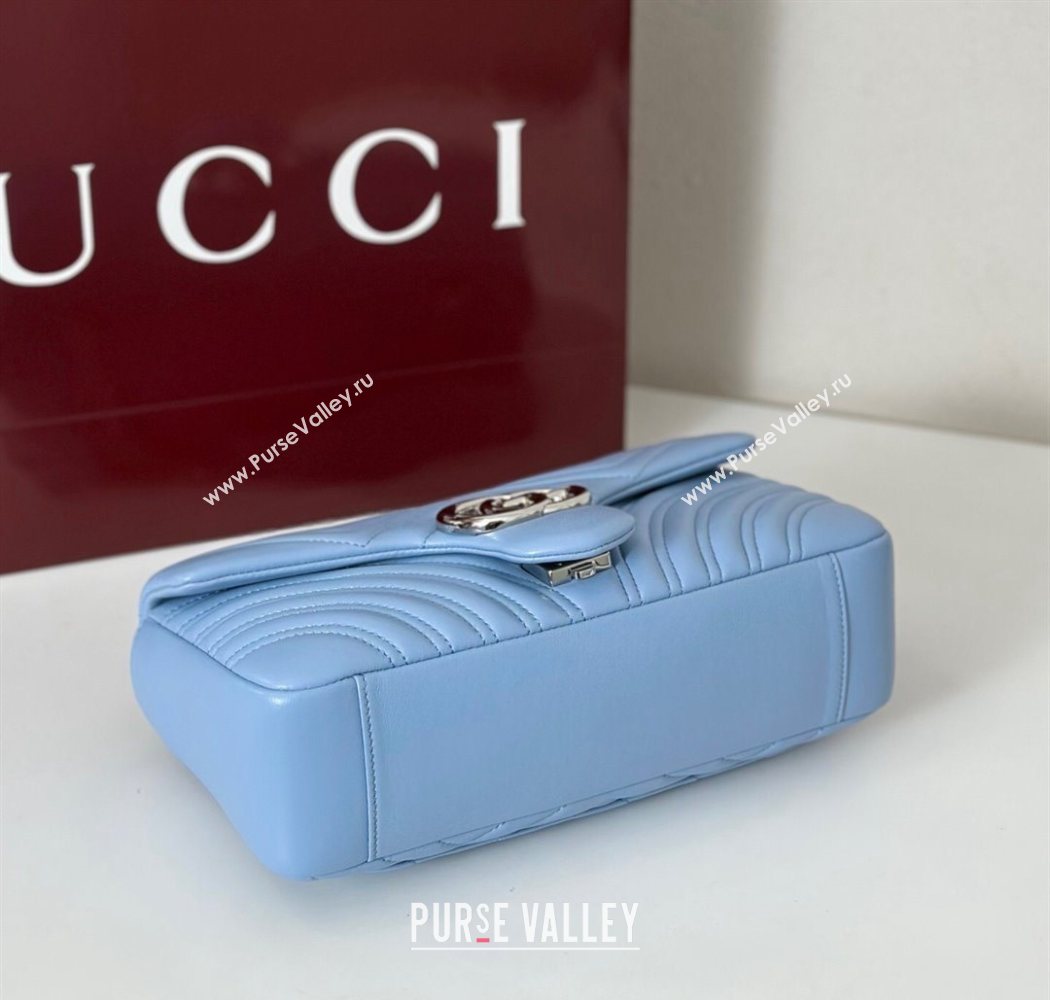 Gucci GG Marmont medium shoulder bag Light Blue 2025 837267 (DLH-250630002)