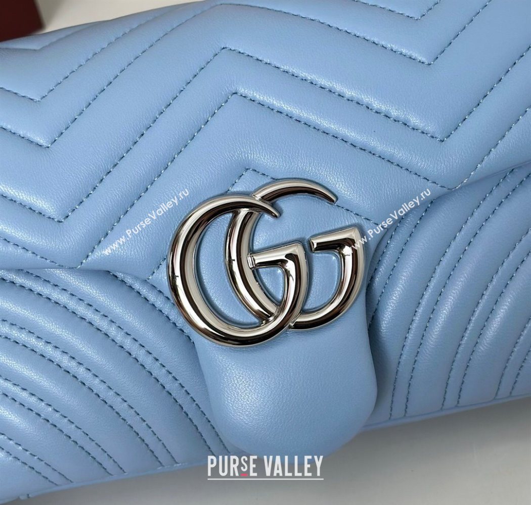 Gucci GG Marmont medium shoulder bag Light Blue 2025 837267 (DLH-250630002)