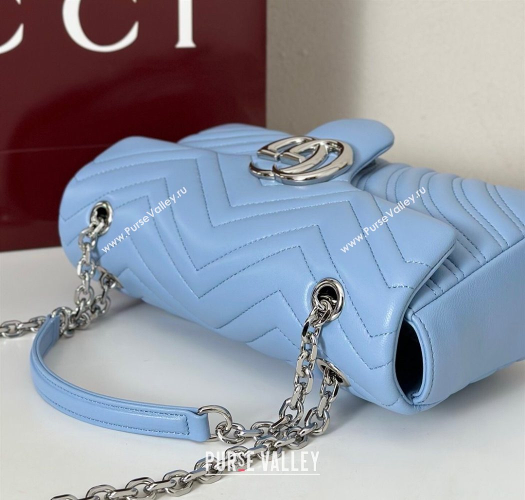 Gucci GG Marmont medium shoulder bag Light Blue 2025 837267 (DLH-250630002)