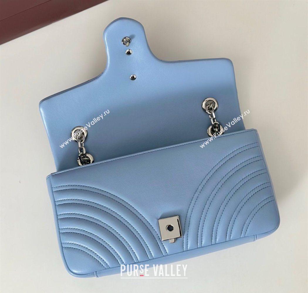 Gucci GG Marmont medium shoulder bag Light Blue 2025 837267 (DLH-250630002)