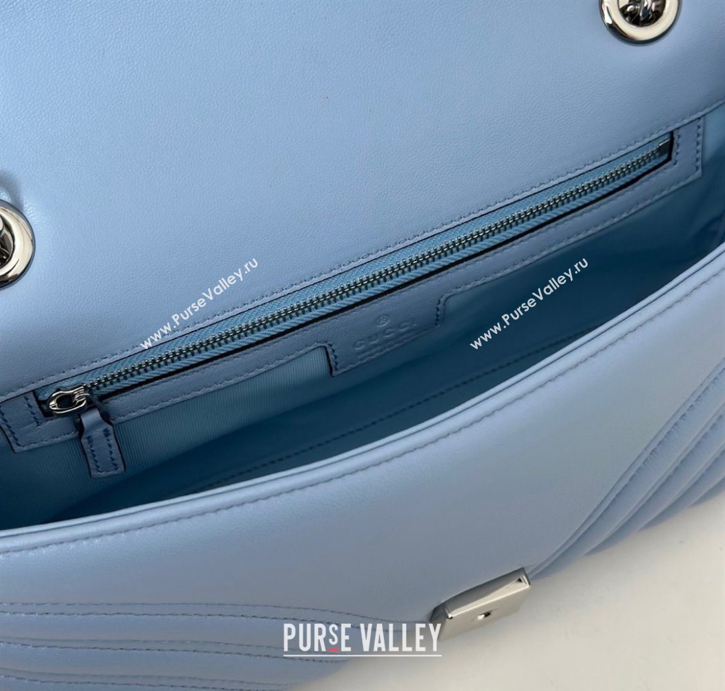 Gucci GG Marmont medium shoulder bag Light Blue 2025 837267 (DLH-250630002)
