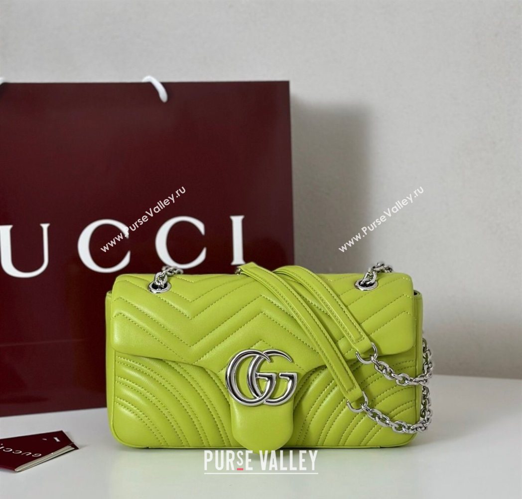 Gucci GG Marmont medium shoulder bag Bright Green 2025 837267 (DLH-250630003)