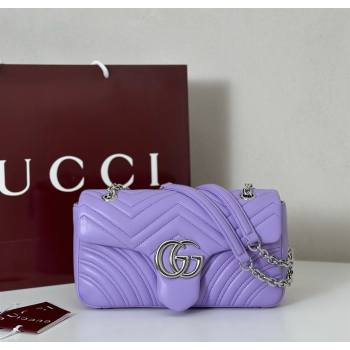 Gucci GG Marmont medium shoulder bag Lilac Purple 2025 837267 (DLH-250630001)
