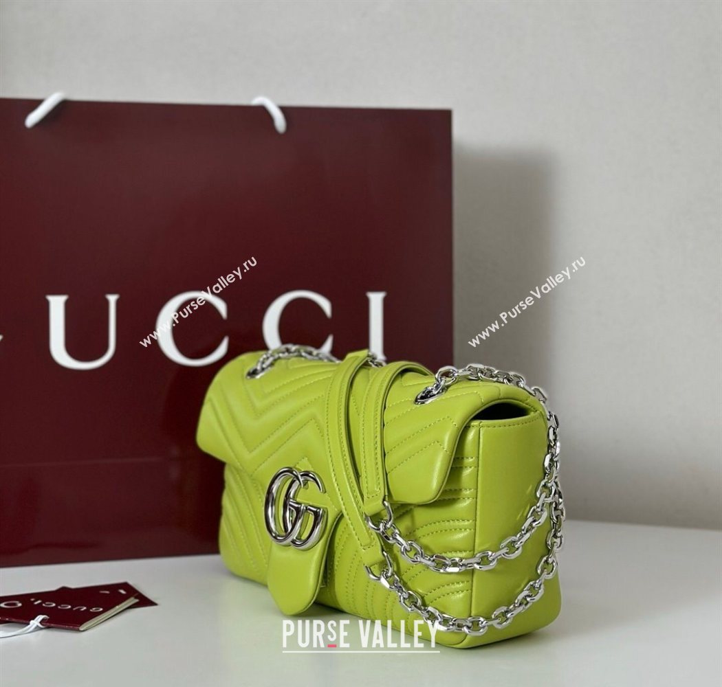 Gucci GG Marmont medium shoulder bag Bright Green 2025 837267 (DLH-250630003)