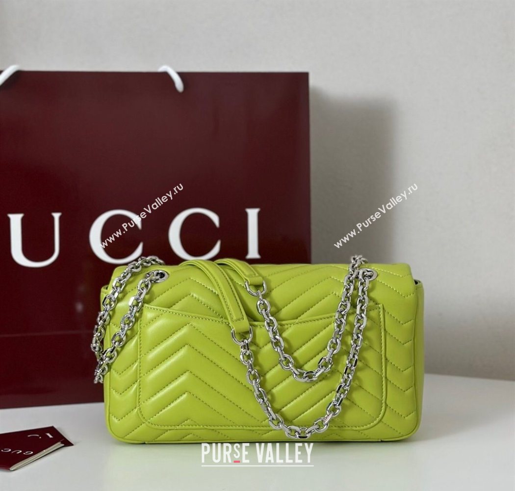 Gucci GG Marmont medium shoulder bag Bright Green 2025 837267 (DLH-250630003)