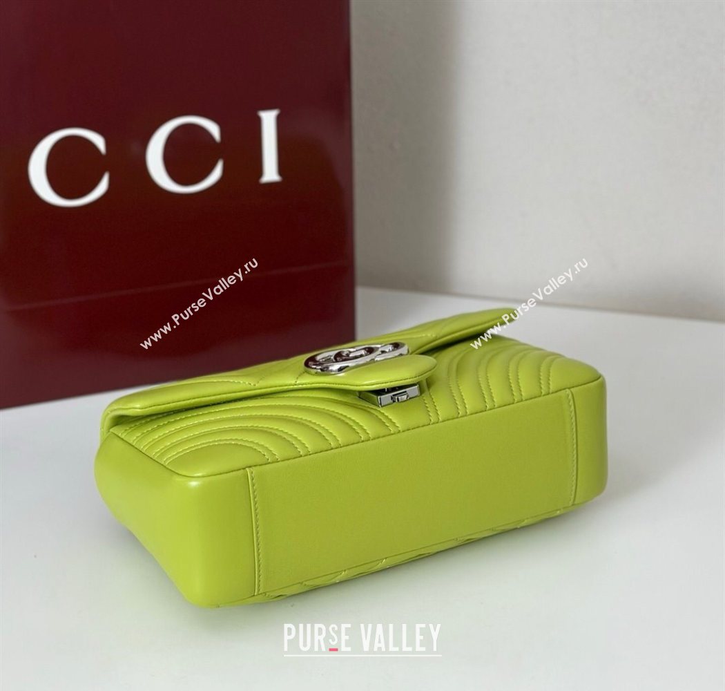 Gucci GG Marmont medium shoulder bag Bright Green 2025 837267 (DLH-250630003)