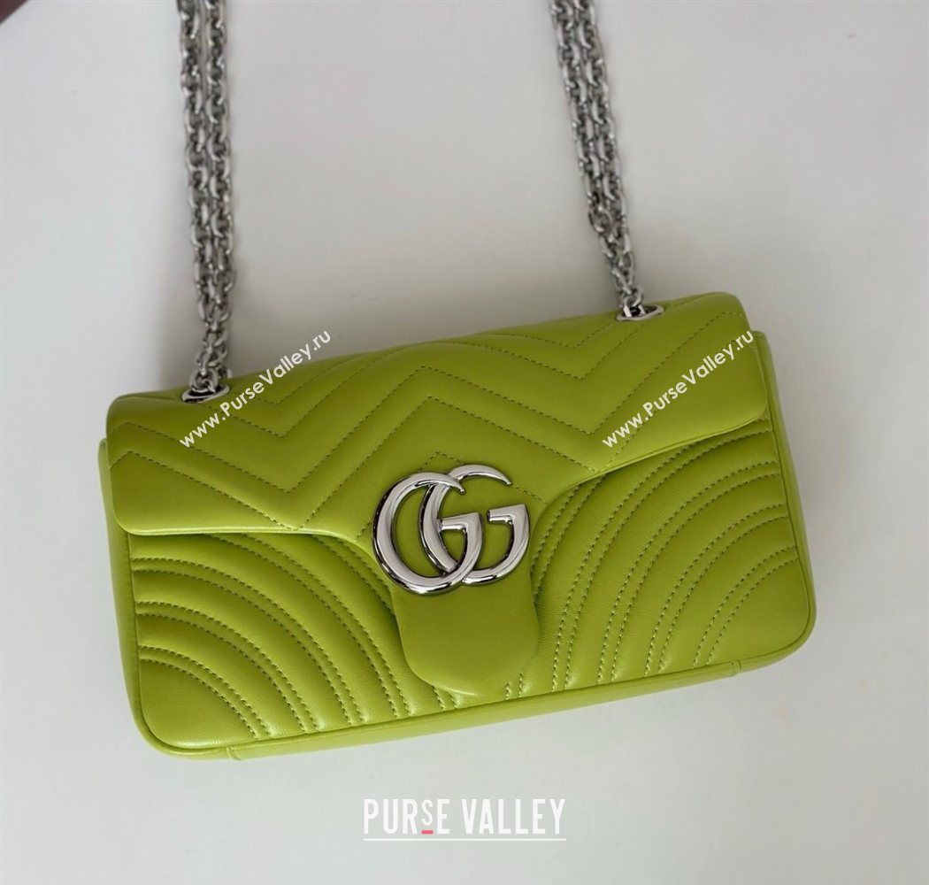 Gucci GG Marmont medium shoulder bag Bright Green 2025 837267 (DLH-250630003)