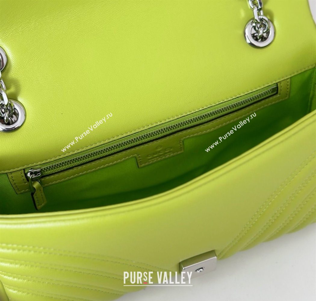 Gucci GG Marmont medium shoulder bag Bright Green 2025 837267 (DLH-250630003)