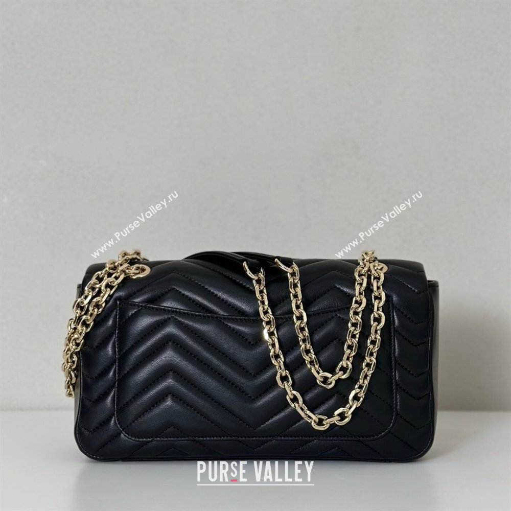 Gucci GG Marmont medium shoulder bag Black/Gold 2025 837267 (DLH-250630004)