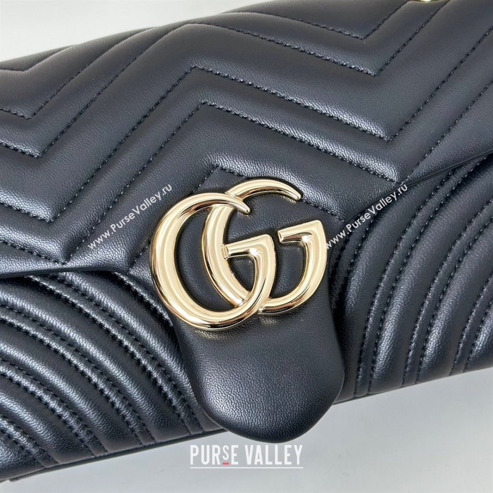 Gucci GG Marmont medium shoulder bag Black/Gold 2025 837267 (DLH-250630004)