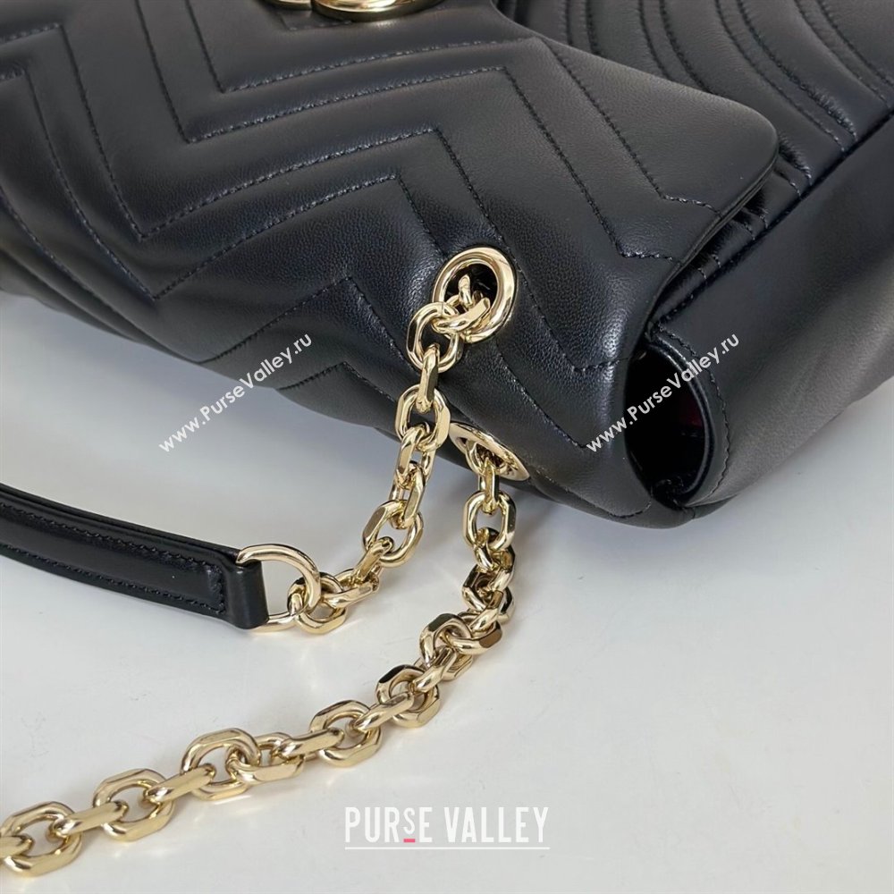 Gucci GG Marmont medium shoulder bag Black/Gold 2025 837267 (DLH-250630004)