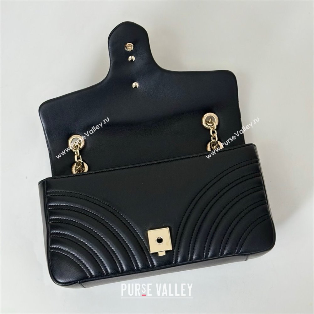 Gucci GG Marmont medium shoulder bag Black/Gold 2025 837267 (DLH-250630004)