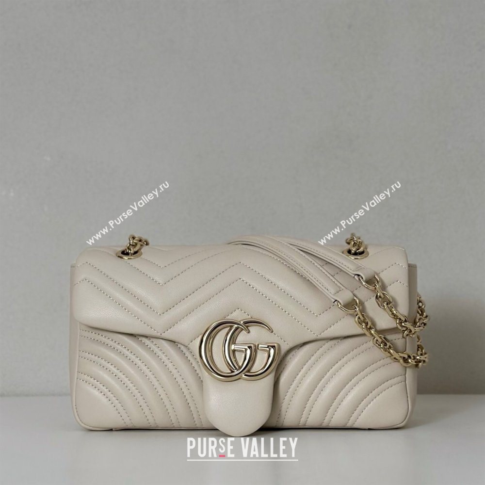 Gucci GG Marmont medium shoulder bag White 2025 837267 (DLH-250630005)