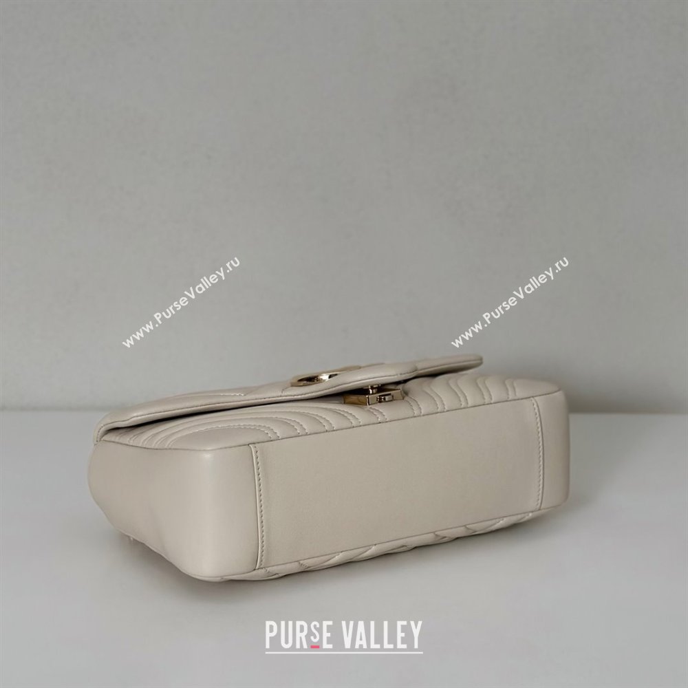 Gucci GG Marmont medium shoulder bag White 2025 837267 (DLH-250630005)