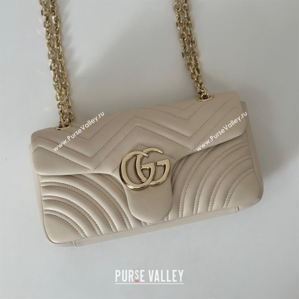 Gucci GG Marmont medium shoulder bag White 2025 837267 (DLH-250630005)