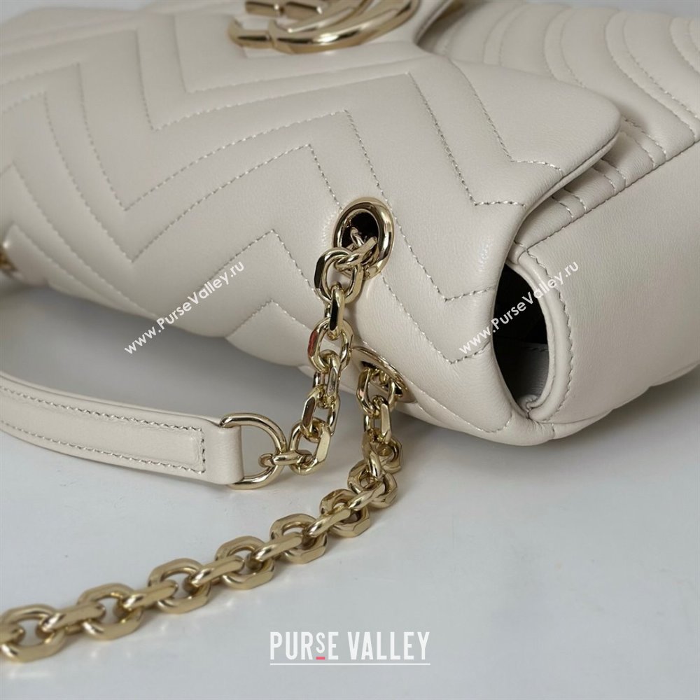 Gucci GG Marmont medium shoulder bag White 2025 837267 (DLH-250630005)