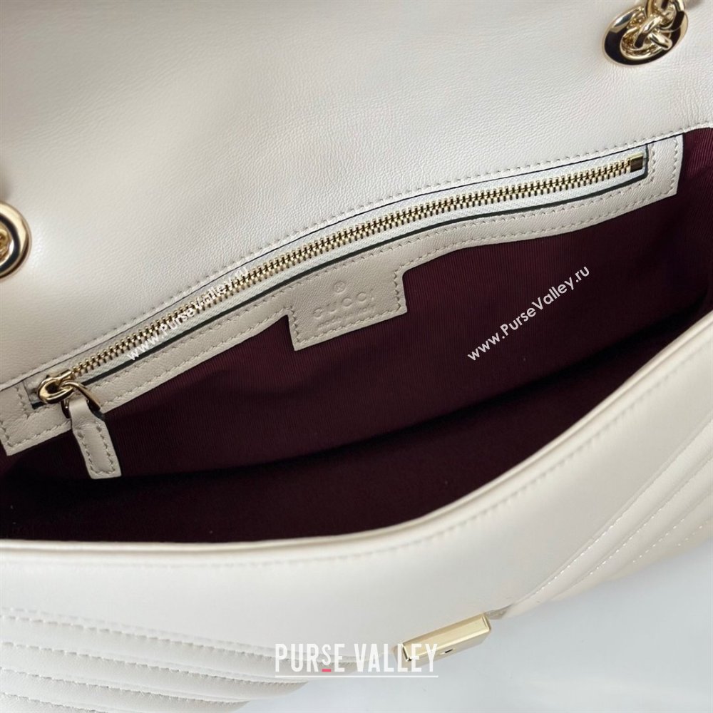 Gucci GG Marmont medium shoulder bag White 2025 837267 (DLH-250630005)