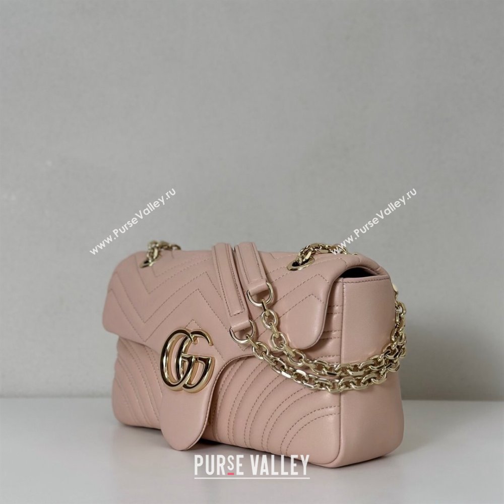 Gucci GG Marmont medium shoulder bag Soft Pink 2025 837267 (DLH-250630006)