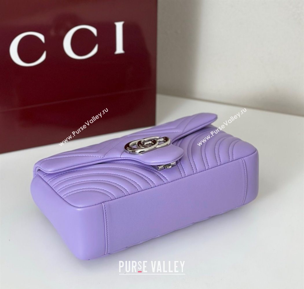 Gucci GG Marmont medium shoulder bag Lilac Purple 2025 837267 (DLH-250630001)