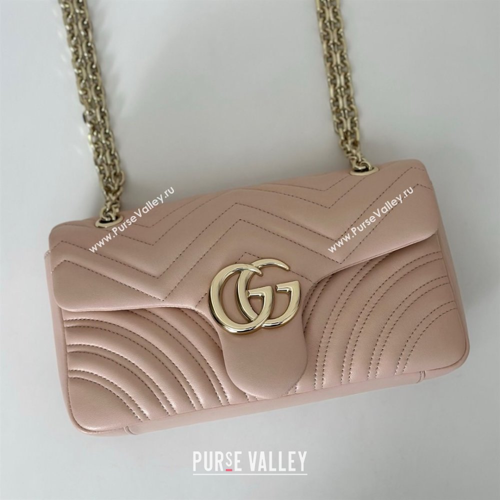 Gucci GG Marmont medium shoulder bag Soft Pink 2025 837267 (DLH-250630006)