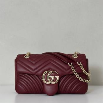 Gucci GG Marmont medium shoulder bag Ancora Red 2025 837267 (DLH-250630007)