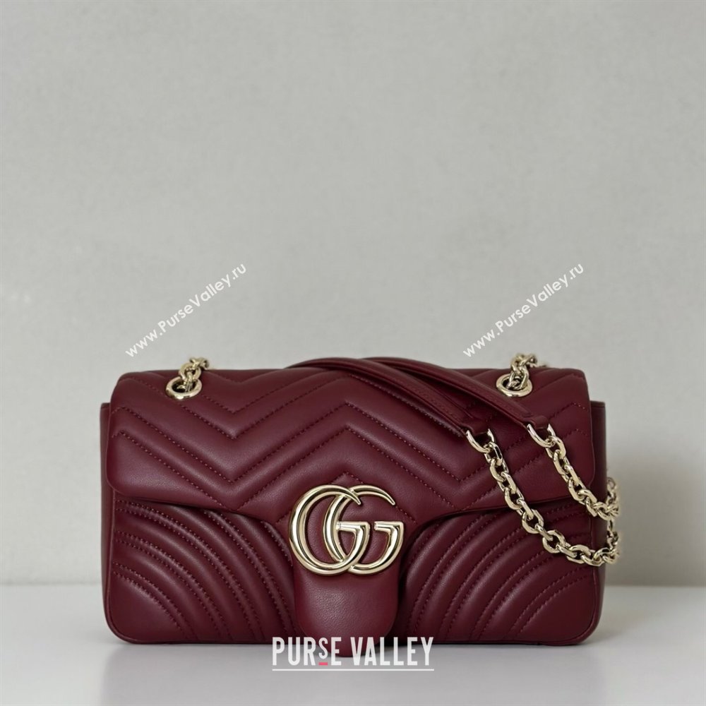 Gucci GG Marmont medium shoulder bag Ancora Red 2025 837267 (DLH-250630007)
