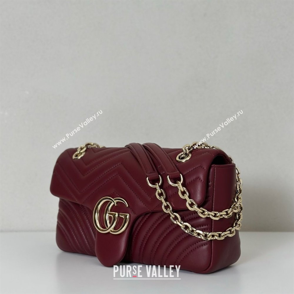Gucci GG Marmont medium shoulder bag Ancora Red 2025 837267 (DLH-250630007)