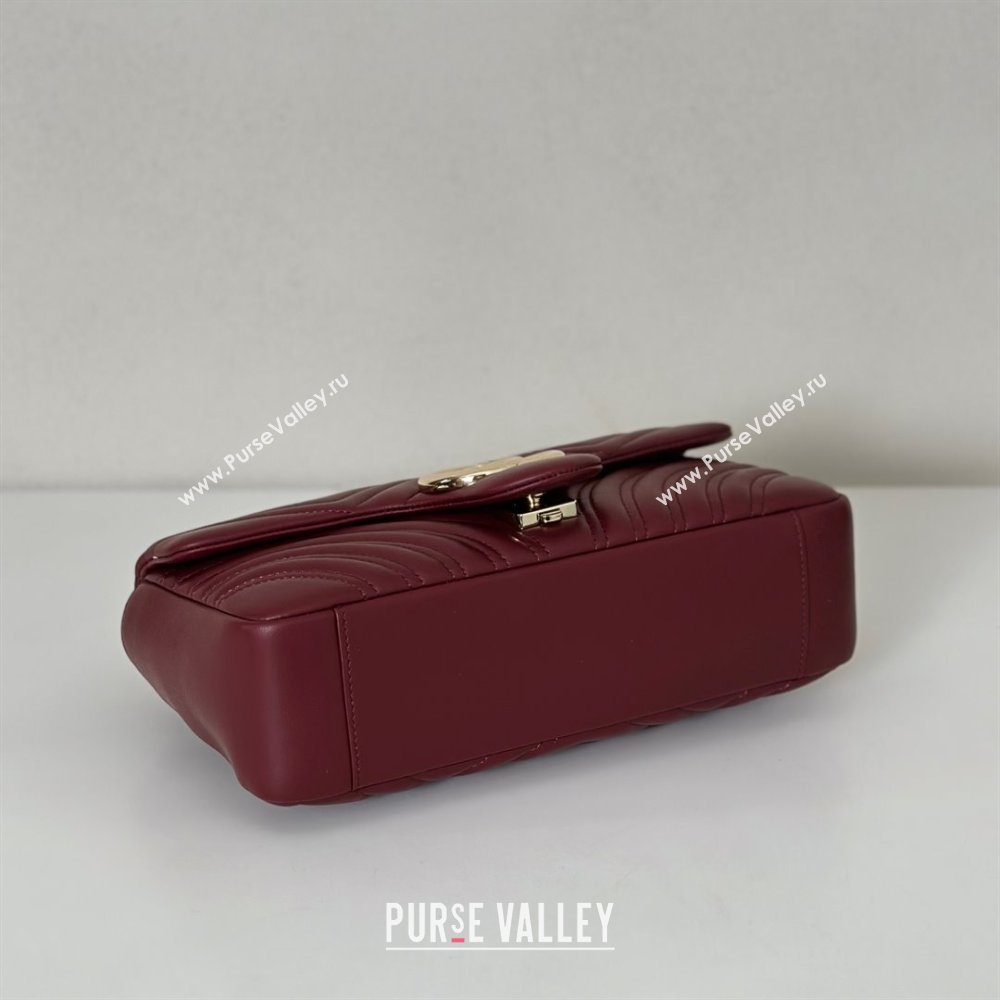 Gucci GG Marmont medium shoulder bag Ancora Red 2025 837267 (DLH-250630007)