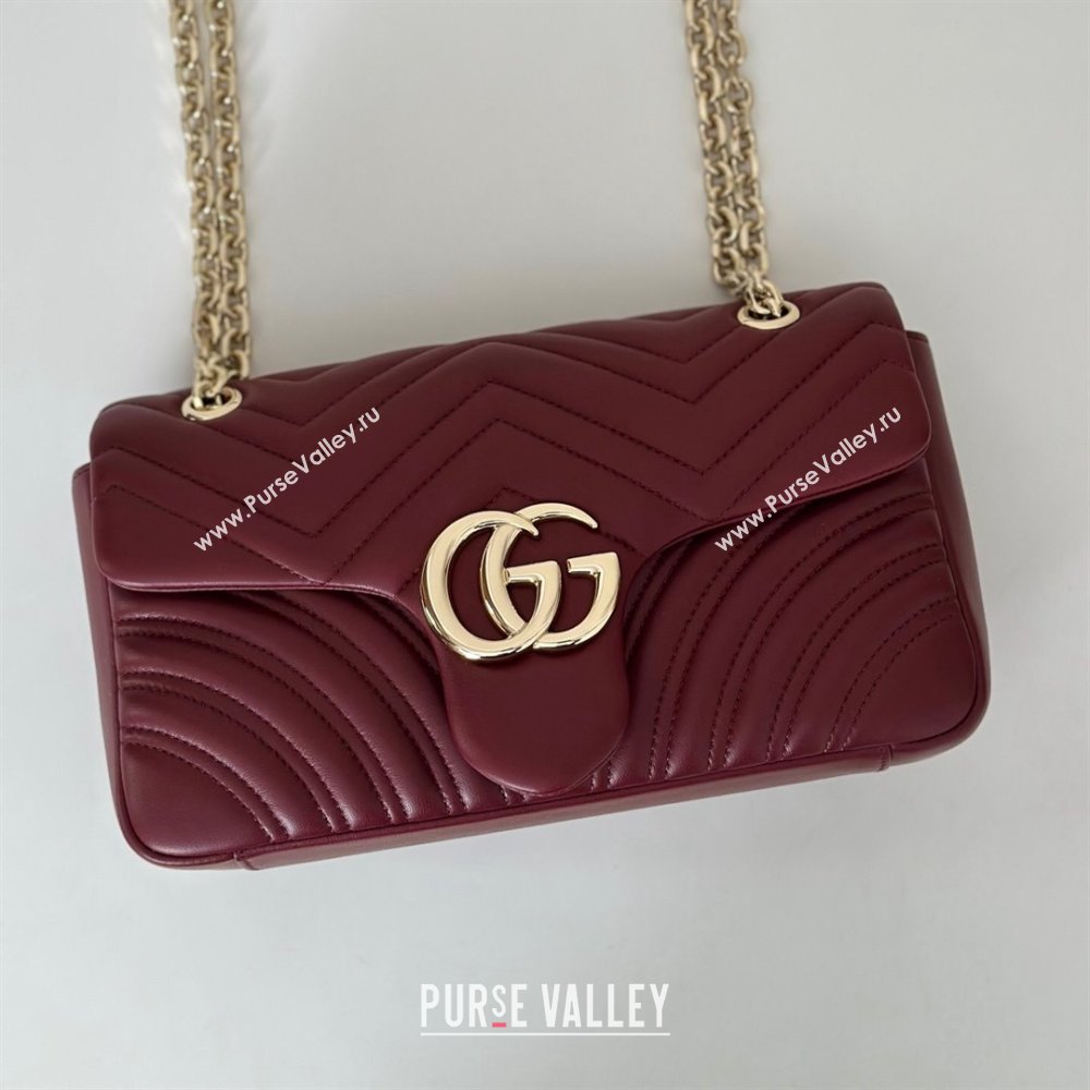 Gucci GG Marmont medium shoulder bag Ancora Red 2025 837267 (DLH-250630007)