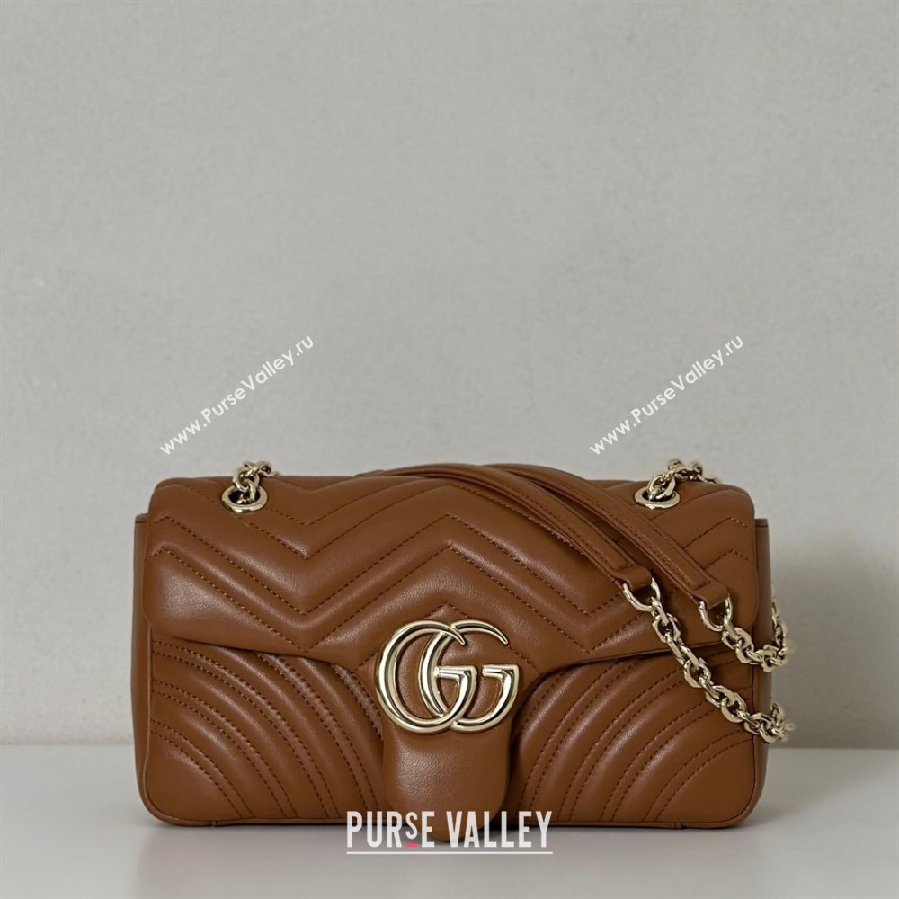 Gucci GG Marmont medium shoulder bag Brown 2025 837267 (DLH-250630008)