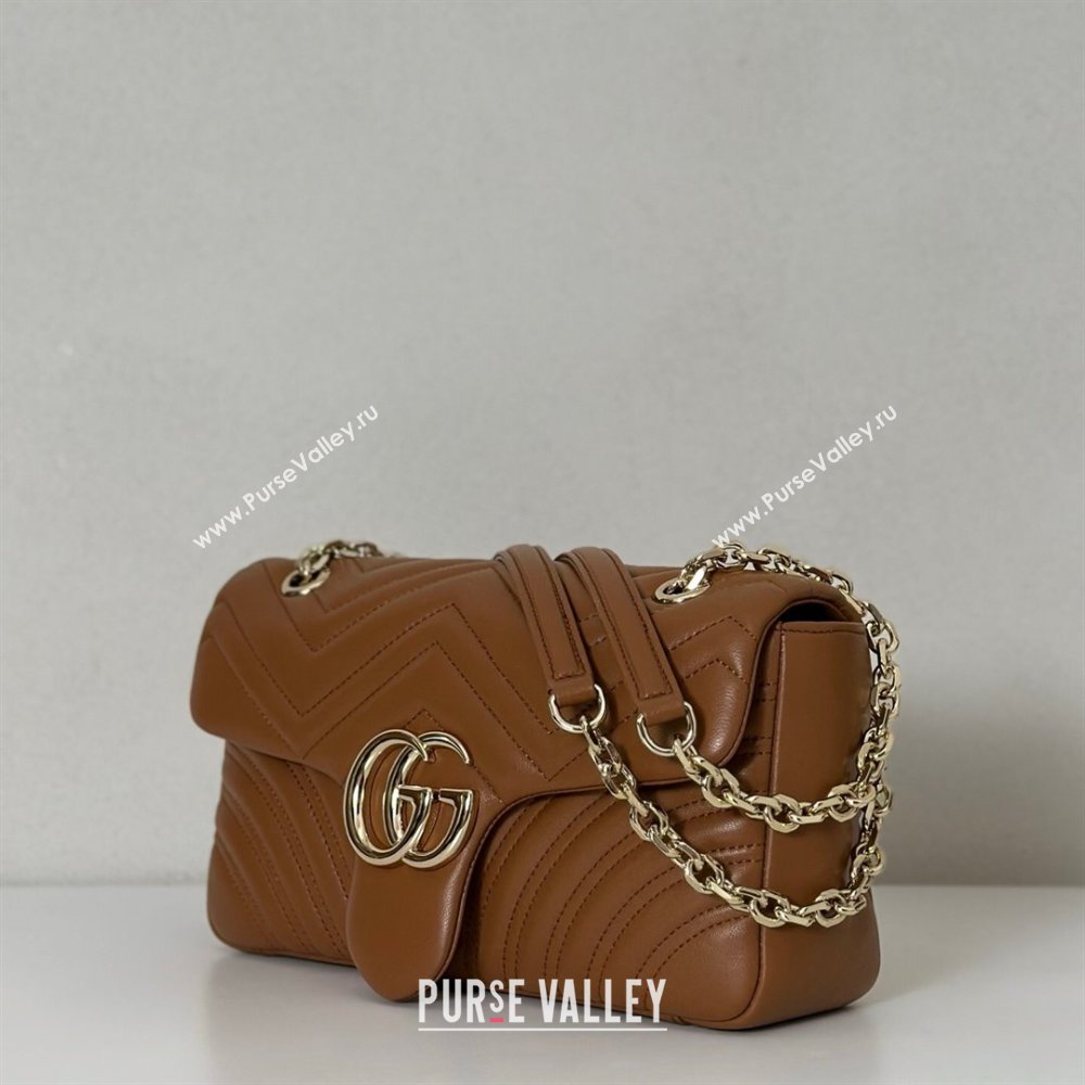 Gucci GG Marmont medium shoulder bag Brown 2025 837267 (DLH-250630008)