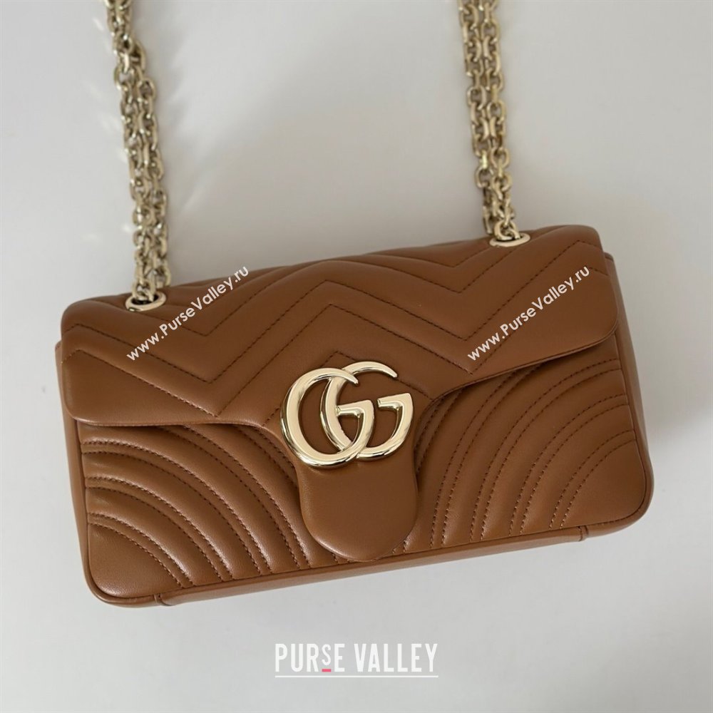 Gucci GG Marmont medium shoulder bag Brown 2025 837267 (DLH-250630008)