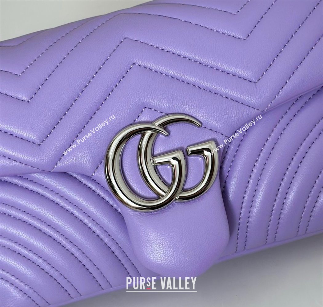 Gucci GG Marmont medium shoulder bag Lilac Purple 2025 837267 (DLH-250630001)