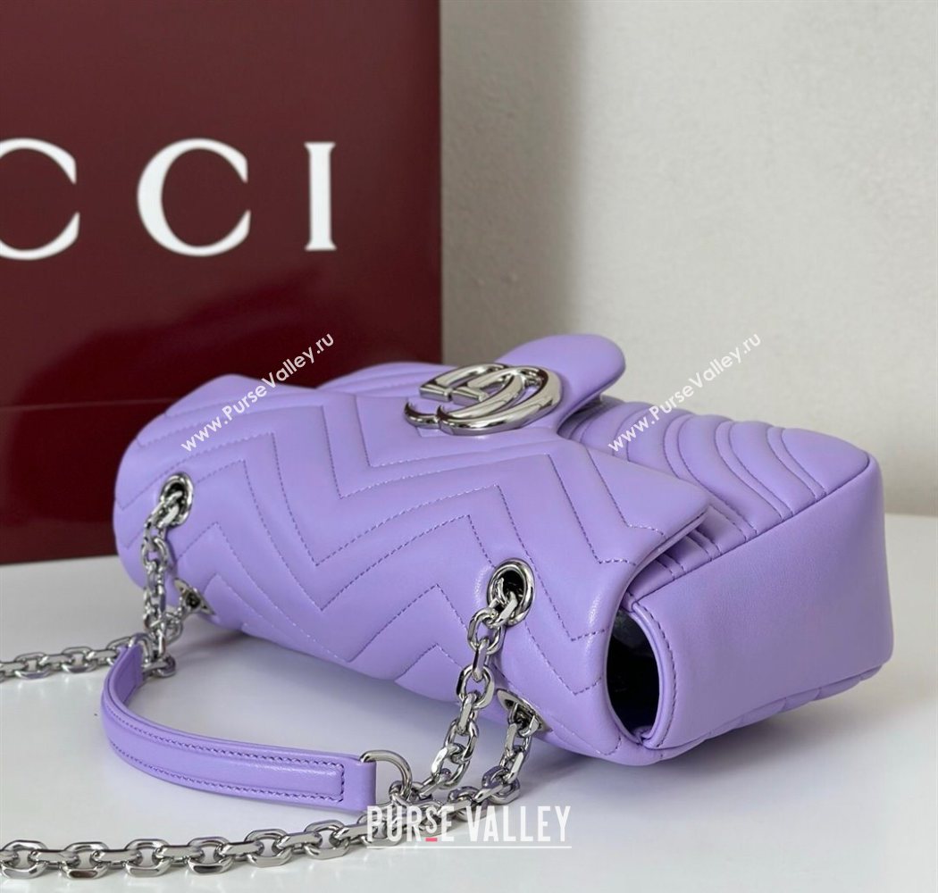 Gucci GG Marmont medium shoulder bag Lilac Purple 2025 837267 (DLH-250630001)