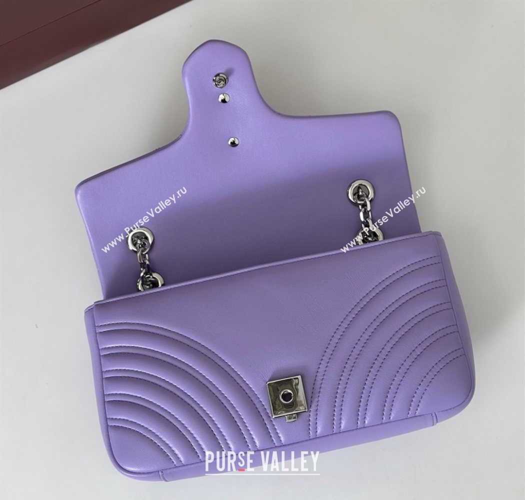 Gucci GG Marmont medium shoulder bag Lilac Purple 2025 837267 (DLH-250630001)