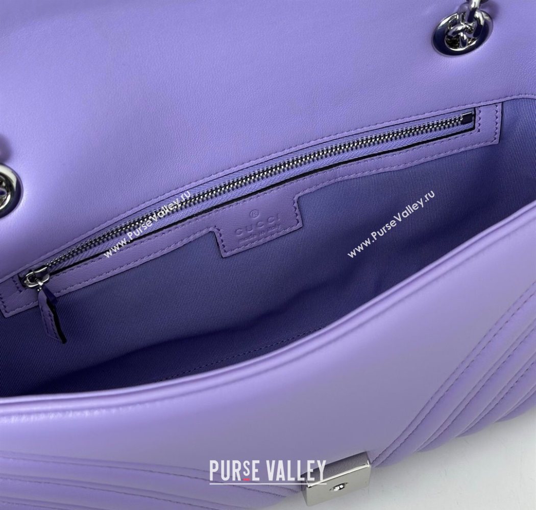 Gucci GG Marmont medium shoulder bag Lilac Purple 2025 837267 (DLH-250630001)