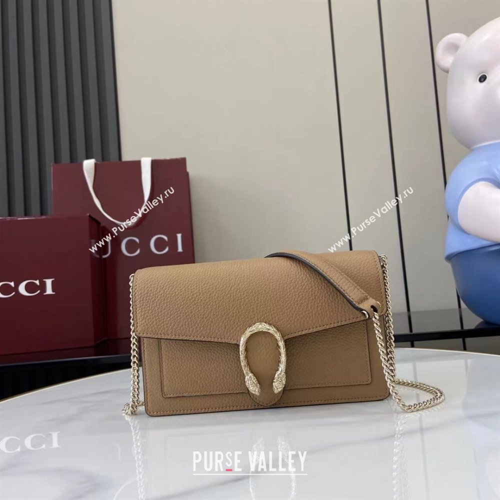 Gucci Dionysus wallet on chain in grainy leather Beige 2025 837373 (XLU-250807083)